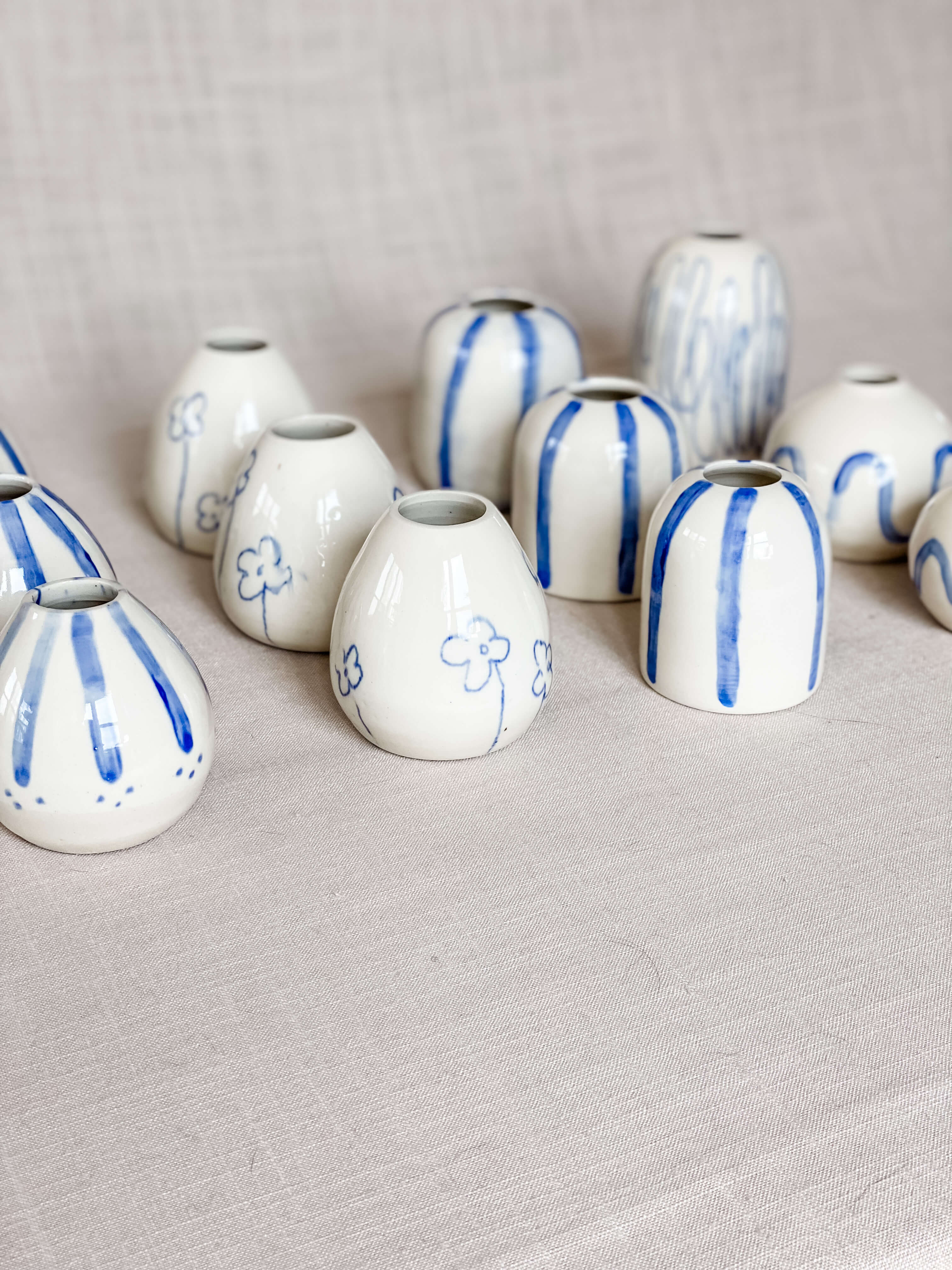Mommy Pots – Handmade Porcelain Bud Vases | Modern Delft Blue Gift ...