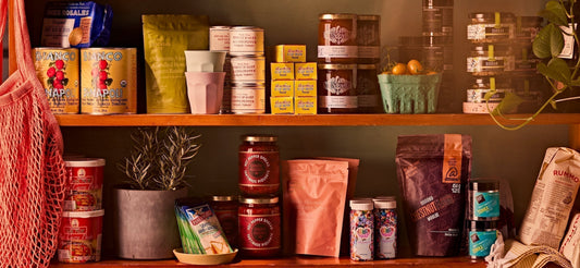 pantry shelves full of goodies
