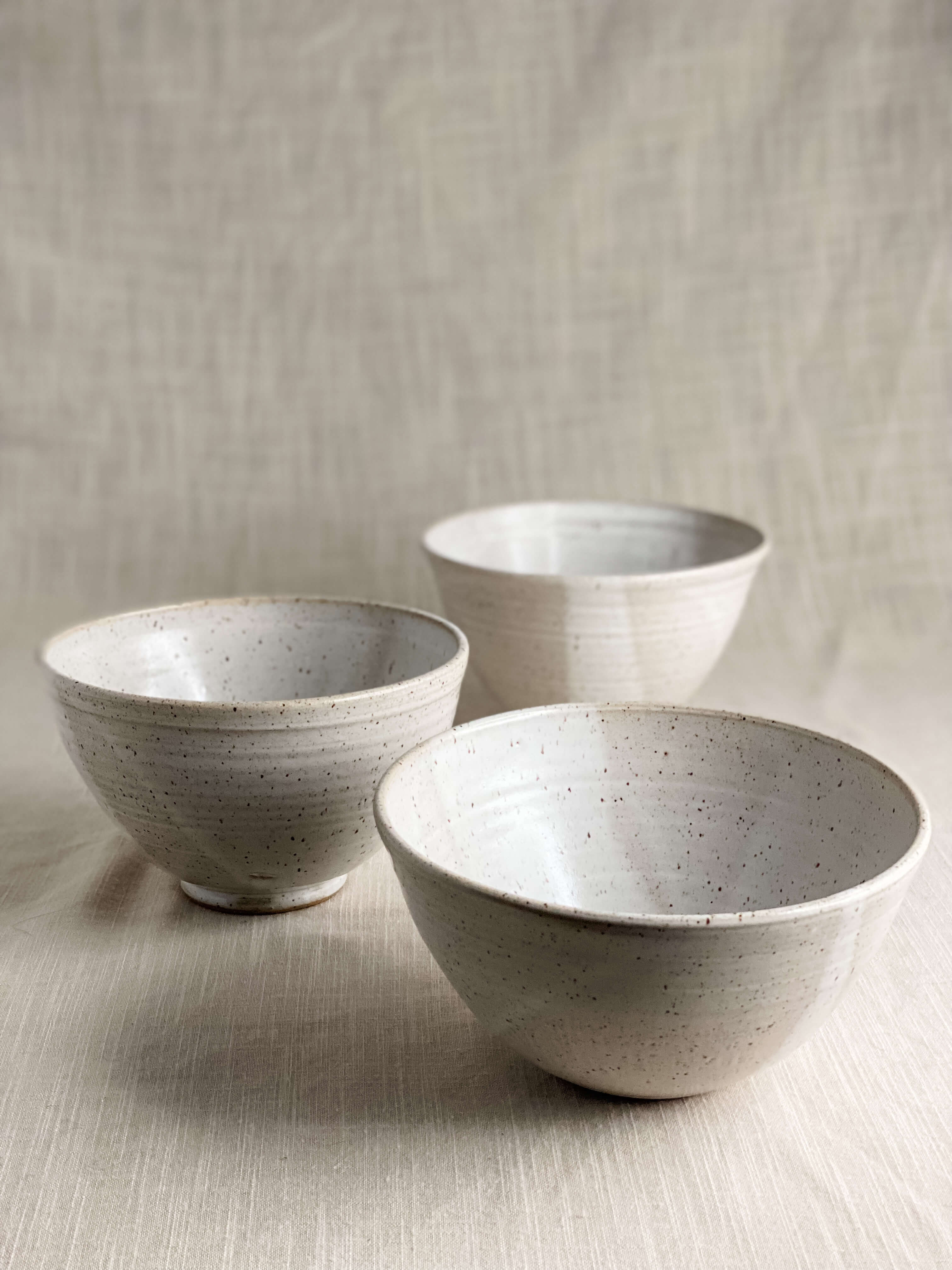 Wheel Thrown, Blue + White Ceramics Bowls Handmade in Peterborough